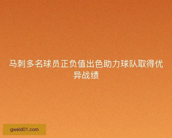 马刺多名球员正负值出色助力球队取得优异战绩